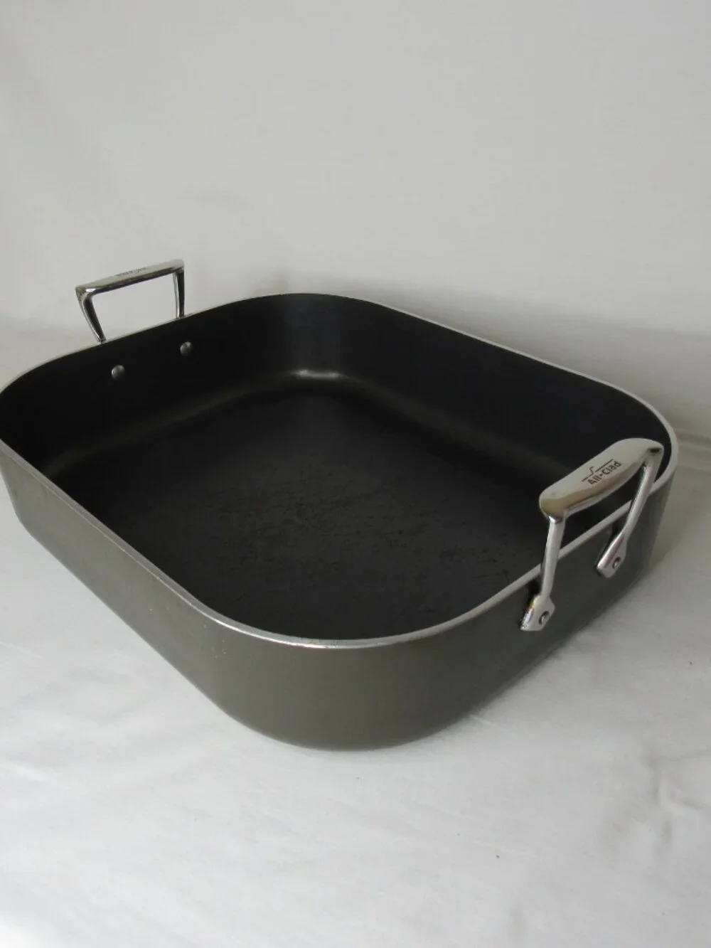 All Clad Hard Anodized Non Stick Roasting Pan No Rack 16 x 13